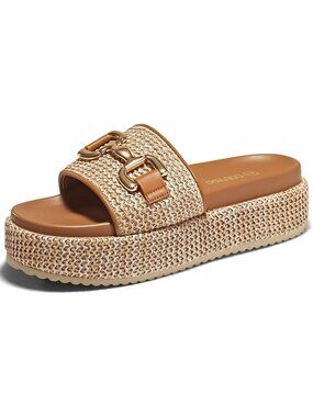 Women's Khaki Comfortable Stylish Casual Beach Style Round Open Toe Sandals